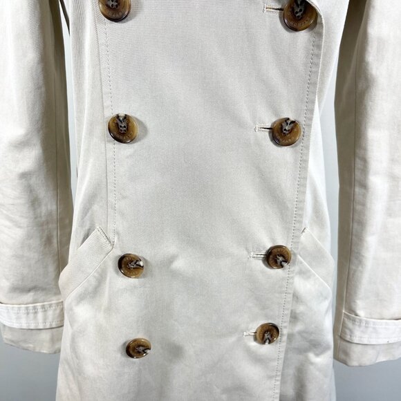 Gryphon Light Khaki Trench Coat Size Small - Picture 9 of 14